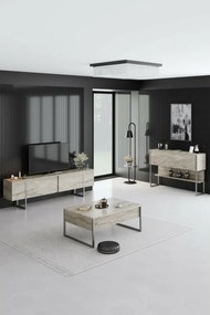 Luxe Travertine and Silver TV-állvány