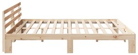 Fenyőfa ágykeret Természetes Tömör fenyőfa 200 x 200 cm Tartós