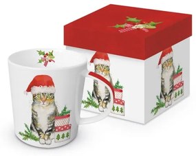 Porcelánbögre 0,35l, dobozban, Christmas Kitty