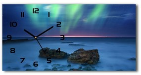 Négyszögletes üvegóra vízszintesen Aurora borealis pl_zsp_60x30_f_66399805