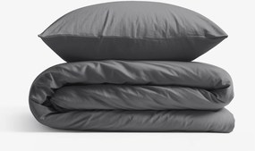 Goldea pamut ágyneműhuzat garnitúra - sötétszürke 140 x 200 és 70 x 90 cm