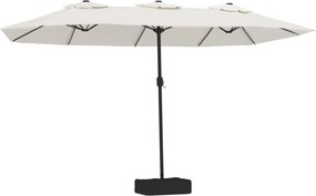 vidaXL homokfehér dupla tetős napernyő 449x265 cm