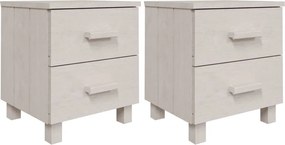 vidaXL HAMAR 2 db fehér tömör fa éjjeliszekrény 40 x 35 x 44,5 cm