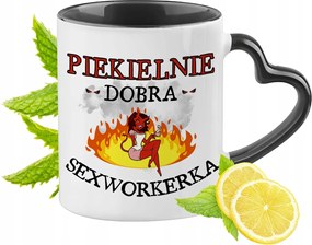 Szexmunkásoknak Fekete Bögre Szív Alakú Füllel Ajándék