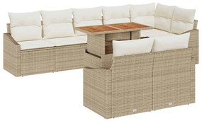 vidaXL Kerti Kanapé Szett párnával párnával 9 pcs Beige és krém