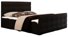 Franciaágy Boxspring 180 cm Milagros 2 (fekete) (matraccal és tárolóhellyel). 1047236