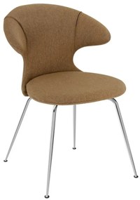 Time Flies karfás design szék, barna, króm láb
