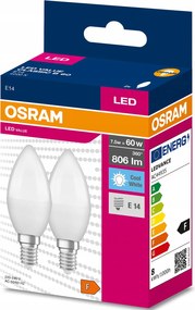 2x Led izzó E14 B39 7,5W 60W 806lm 4000K Semleges 220° Osram Value