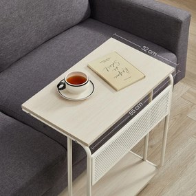 Tárolóasztal 55×32 cm, MDF, Fehérített Tölgy. AKF-E1012 CRM