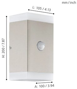 Eglo 75546 - LED Kültéri fali lámpa érzékelővel 2xGU10/4,6W/230V IP44
