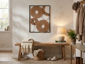 Fali dekoráció CIRCLES fém 48x68 cm, fekete / barna