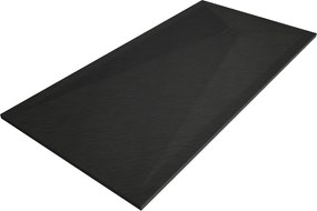 Mexen, Mexen Stone+ brodzik kompozytowy prostokątny 200 x 90 cm, czarny, maskownica czarna - 44709020-B