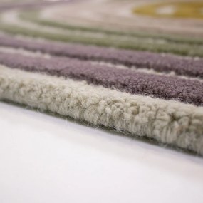 Zöld kézi szövésű gyapjú futószőnyeg 80x300 cm Spiral Shaped – Flair Rugs