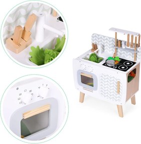 Fa játékkonyha sütővel, mosogatóval konyhai kiegészítőkkel