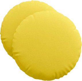 vidaXL Ülőpárnák 2 pcs Világos sárga Ø50 x 19 cm szövet