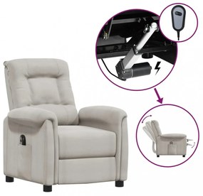 vidaXL világosszürke mikroszálas szövet elektromos dönthető fotel