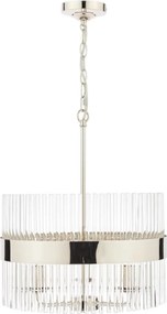LAURA ASHLEY 3736027-Q ALEXA Kristály Függesztett Lámpa Fehér, Polírozott Nikkel E14 IP20