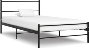vidaXL fekete fém ágykeret 90 x 200 cm