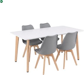 Silla 150 4+1 étkező garnitúra fehér-szürke