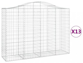 13 db íves horganyzott vas gabion kosár 200x50x140/160 cm