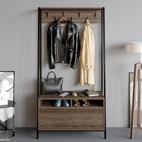 Előszobafal Devin - Walnut, Black