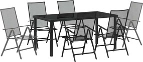 vidaXL Kert étkező szett 7 pcs Antracit Porszórt acél