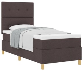 Box Spring Ágy Matrachoz Sötétbarna 90x200 cm Szövet