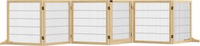 PawHut Kutyákhoz Szabályozható Biztonsági Kapu, 432 x 70 cm, Fa Kutyabársó, Összecsukható Lépcsőkapu, Kutyabiztonsági Kapu Lépcsőkhöz, Ajtókhoz, Átjár