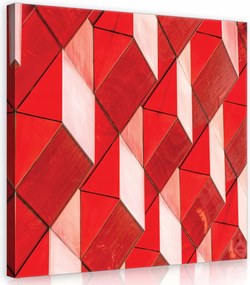Vászonkép 40x40 Absztrakt geometria piros fehér diagonál rombusz művészet