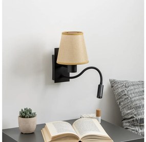 Brilagi - LED Fali lámpa NUBILA 1xE27/25W/230V+LED/3W fekete/világosbarna