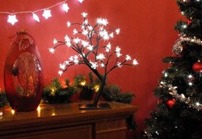 NEXOS Dekoratív LED fa virágokkal 45 cm hideg fehér