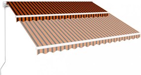 narancssárga és barna kézzel kihúzható napellenző 400 x 300 cm