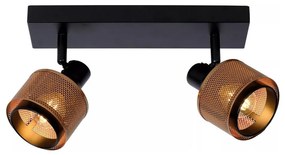 Lucide 77980/02/30 - Spotlámpa RAFA 2xE14/40W/230V fekete/bronz