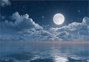 Fotótapéta Óceán Éjszaka Hold Hálószoba Nappali Tapéta Flizelina 150x105