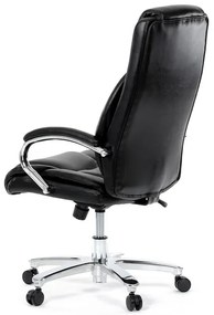 Fekete ökobőr irodai szék hintamechanikával. KA-F1385 BK