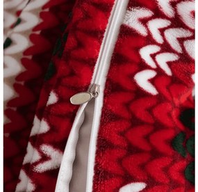 2 db-os Mikroplüss ágyneműhuzat szett FROSTED CHRISTMAS színes + Mikroplüss lepedő SOFT 180x200 cm fehér, franciaágyhoz