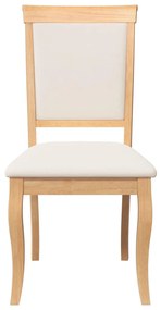 vidaXL 2 db természetes tömörfa gumiból készült étkezőszékek párnákkal