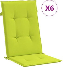 vidaXL 4 db élénkzöld szövet magas háttámlájú székpárna 120x50x3 cm