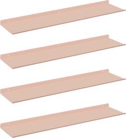 vidaXL Lebegő polc 4 pcs Rózsaszín 80 x 18 x 2,5 cm Acél