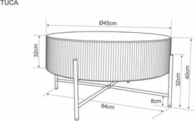 Tuca dohányzóasztal sötét dió 80 cm
