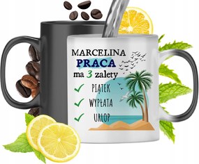 Mágikus bögre Marcelina számára Fekete matt nyomott mintával 330ml