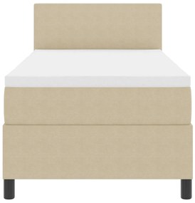 Box Spring ágy matraccal világos zöld szürke 90x200 cm kordbársony