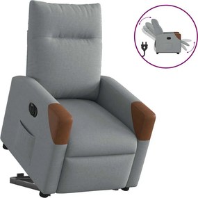 vidaXL elektromos felállást segítő világosszürke szövet dönthető fotel