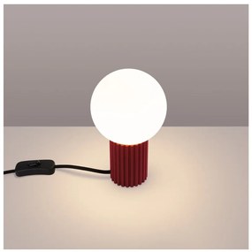 Borvörös asztali lámpa üveg búrával (magasság 19 cm) Orbital – Sollux