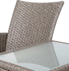 Casaria® Kerti rattan pad asztallal - homok