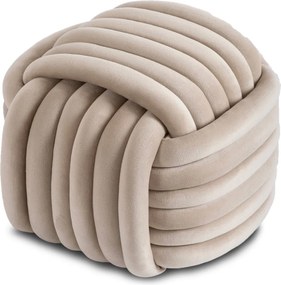 Fonott puff krém színben, bársony kárpittal, MAGMA