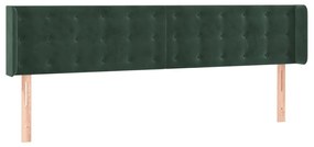 sötétzöld bársony LED-es fejtámla 183 x 16 x 78/88 cm