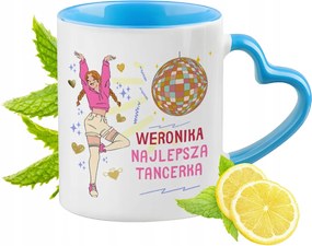 Kék bögre szív alakú füllel Veronikának Ideális Ajándék