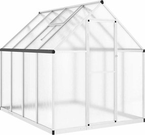 vidaXL ezüstszínű alumínium melegház alapvázzal 224 x 169 x 195 cm