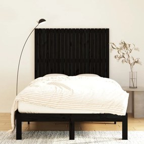 fekete tömör fenyőfa fali fejtámla 127,5 x 3 x 110 cm